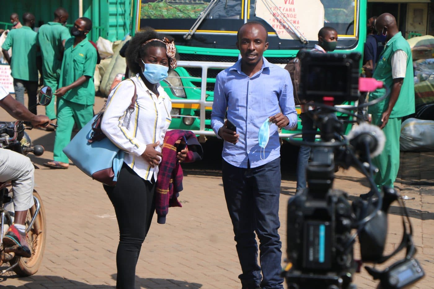 Hakiza Ronald. On camera at the bus park.