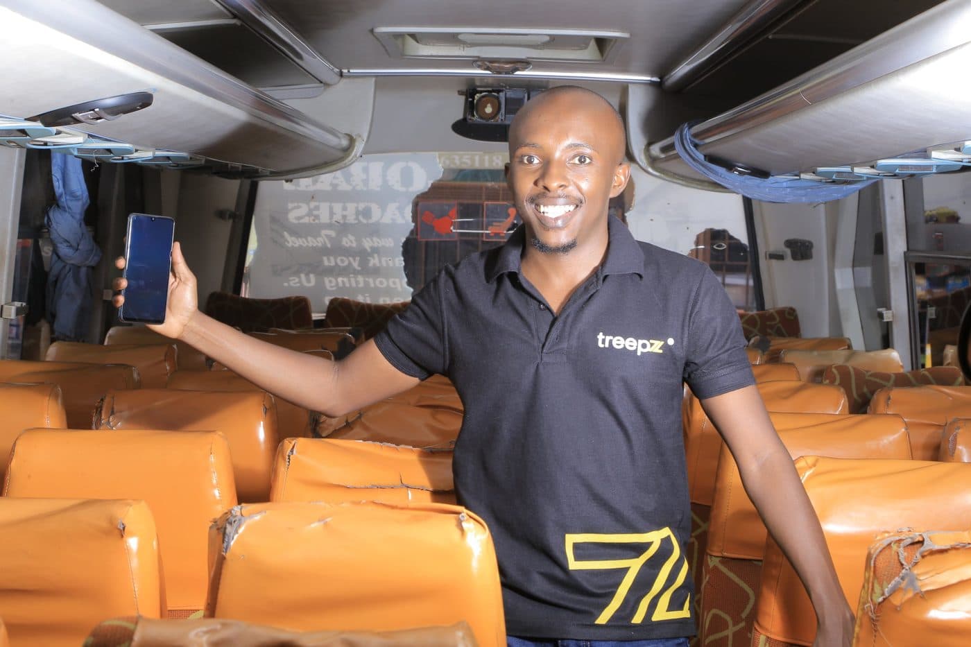 Hakiza Ronald. Ugabus became Treepz. The bus became a phone.
